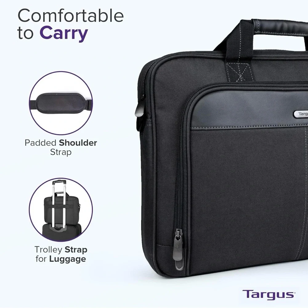 Slim Laptop Bag - Ergonomic Briefcase and Messenger Bag Foam Padded for Laptop